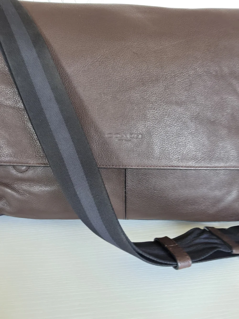 Coach Sullivan Messenger Crossbody Bag in dark brown cowhide leather